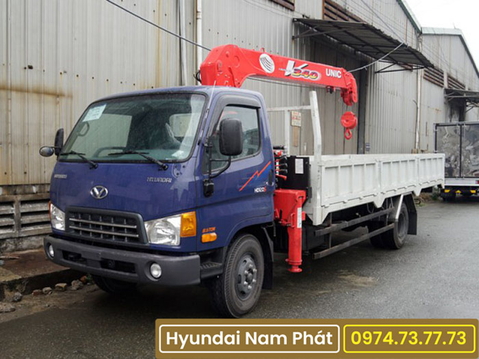 Xe Nâng Tải Hyundai Đô Thành HD120S Gắn Cẩu 3 Tấn Unic URV343